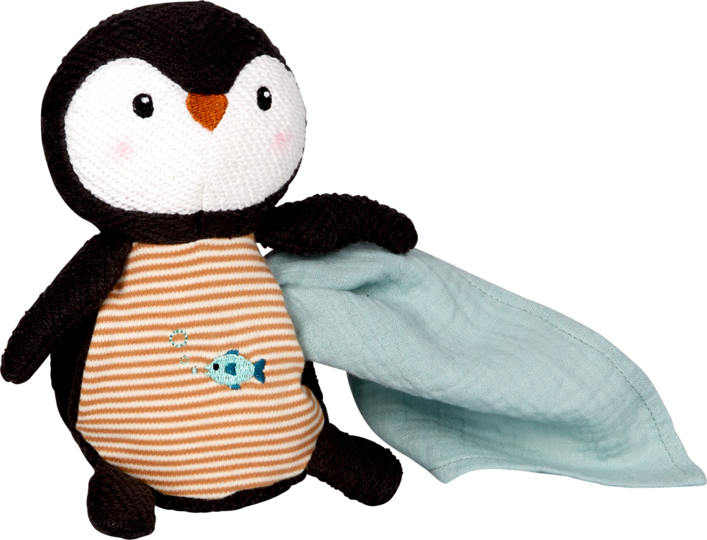 Kuscheltier mit Schnuffeltuch "Pinguin" Little Wonder (nachhaltig mit Recycling-Material und Baumwolle aus kontrolliert biologischem Anbau)