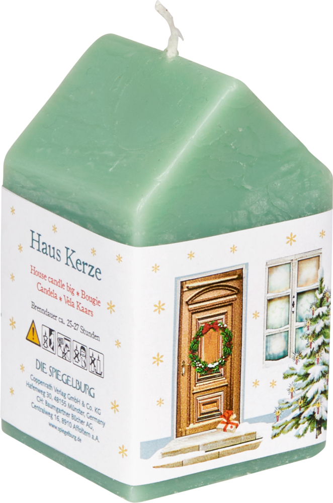 grün, kleine Haus-Kerze (gefertigt in Deutschland)