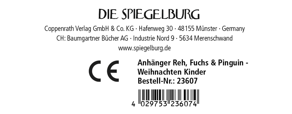 Anhänger Reh, Fuchs oder Pinguin - Fröhliche Weihnachten