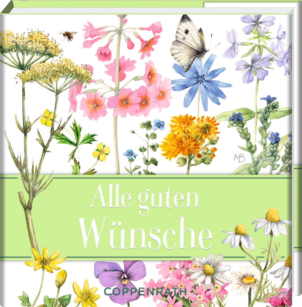 BiblioPhilia: Alle guten Wünsche (M. Bastin) Illustrierter Einband mit Wildblumen, einer Biene, einem Schmetterling und dem Titel: Alle guten Wünsche.