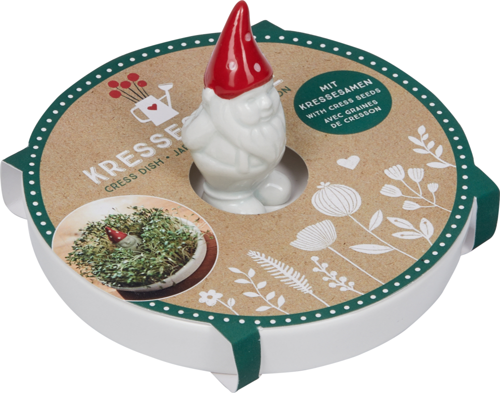 Kresseschale mit Samen "Fröhliche Tupfen" aus Porzellan