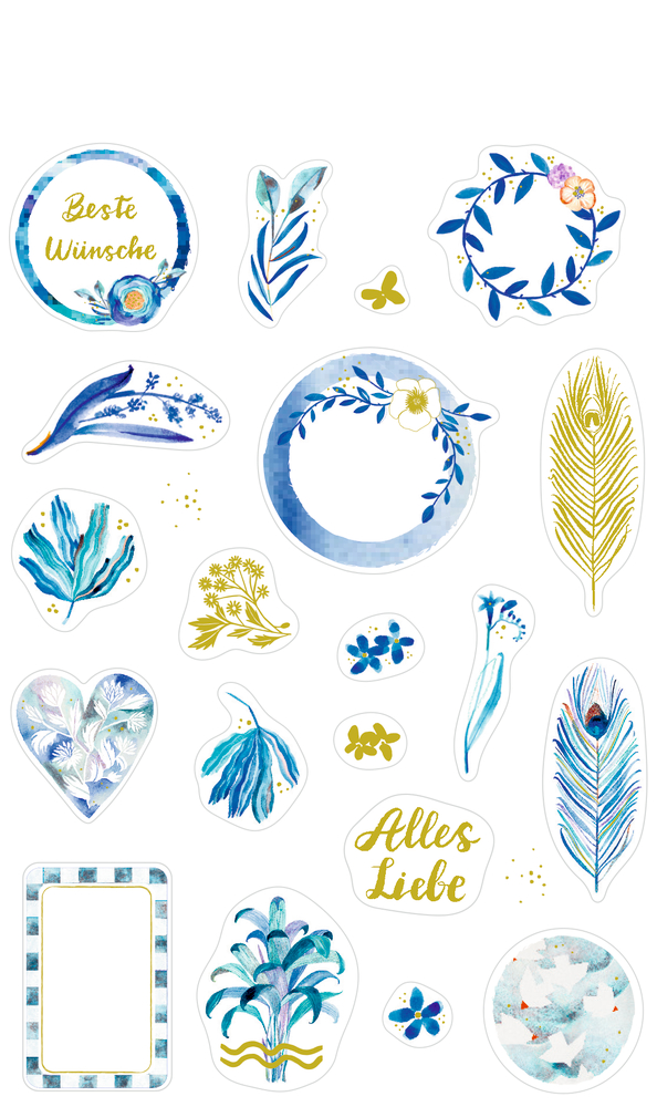 Stickerbogen: Sticker u. Etiketten - All about blue