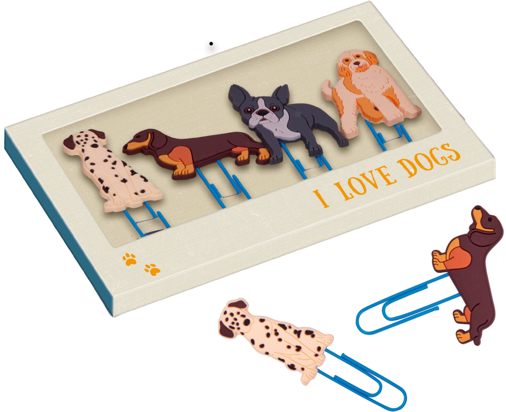 Deko-Klammern - I love dogs (cats & dogs)