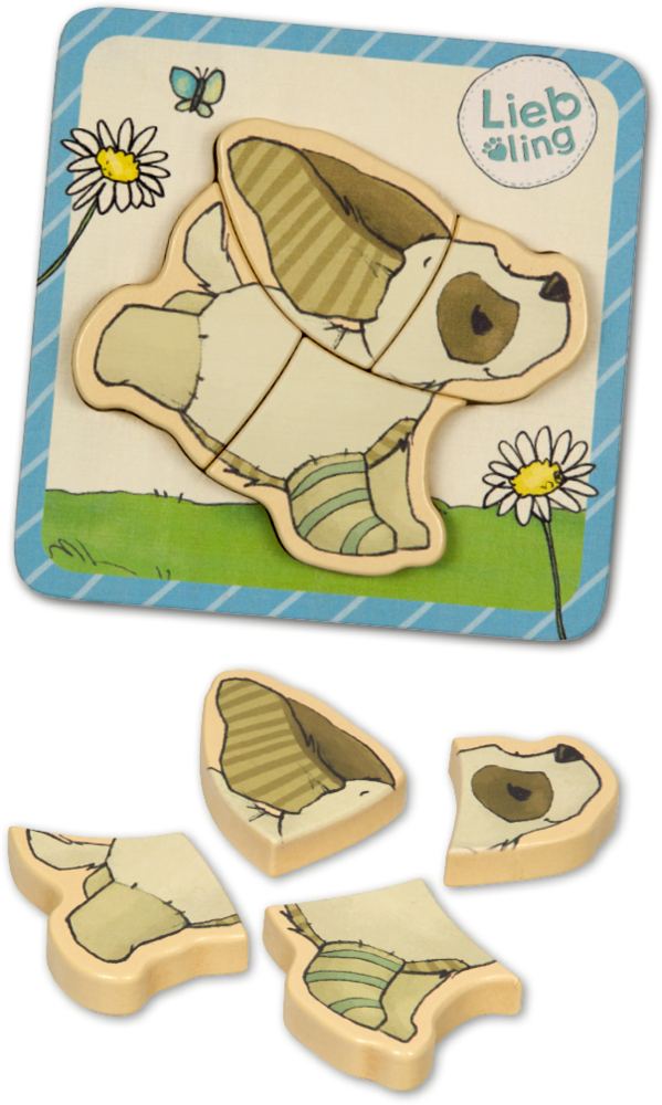Hund, Steckpuzzle (4 T.) - Liebling (J. Tourlonias)