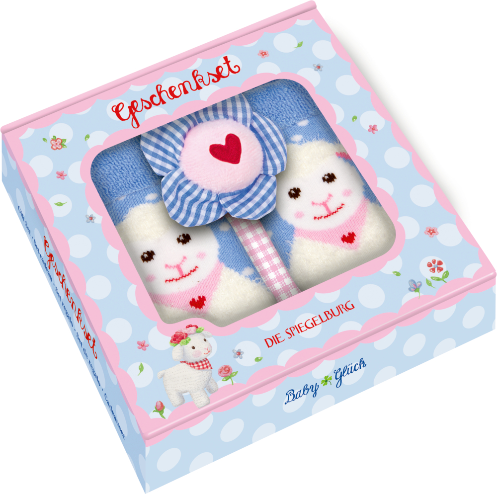 Geschenkset Lämmchen (Socken & Armrassel) - BabyGlück Geschenkset Lämmchen (Socken & Armrassel) - BabyGlück
