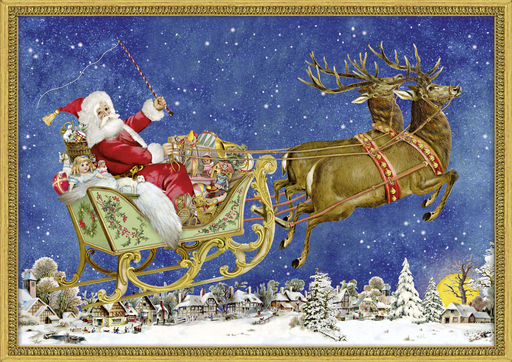 Nostalgischer Weihnachtsschlitten, Adventskalender A4 (Behr)