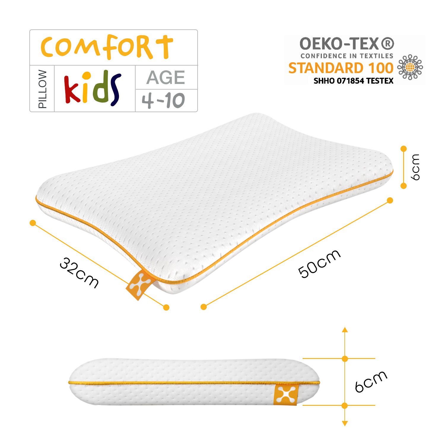 Kissen smart® KIDS COMFORT (50 x 32 x 6 cm) (Lizenzmarke smartsleep)