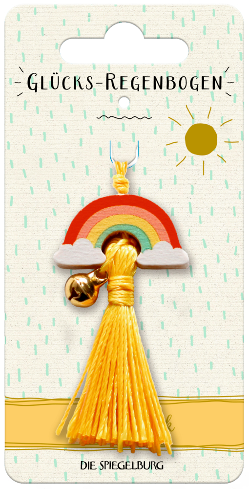 Anhänger "Glücks-Regenbogen" mit Glöckchen - Viel Glück
