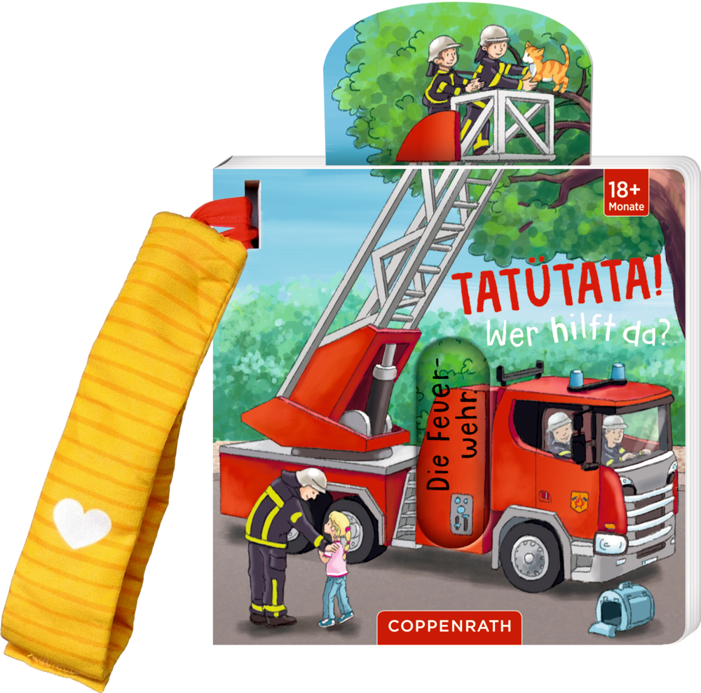 Mein Schieberbuch für den Buggy: Tatütata! Wer hilft da? Kinderbuch: Feuerwehr rettet eine Katze aus dem Baum und hilft einem Mädchen am Feuerwehrauto.