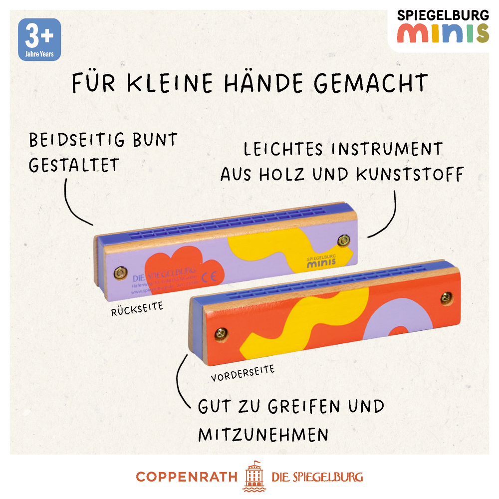 Buntes Musikinstrument aus Holz und Kunststoff. Geeignet für Kinder ab drei Jahren. Leicht zu halten und zu tragen.