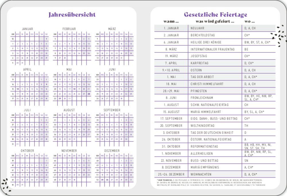 Kleiner Wochenkalender: Mein Jahr 2023 - Palmen (All about purple)