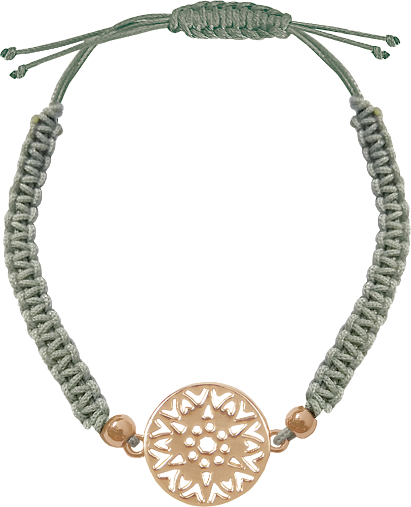 Geknüpftes Armband mit Sonnenanhänger (rosévergoldet)