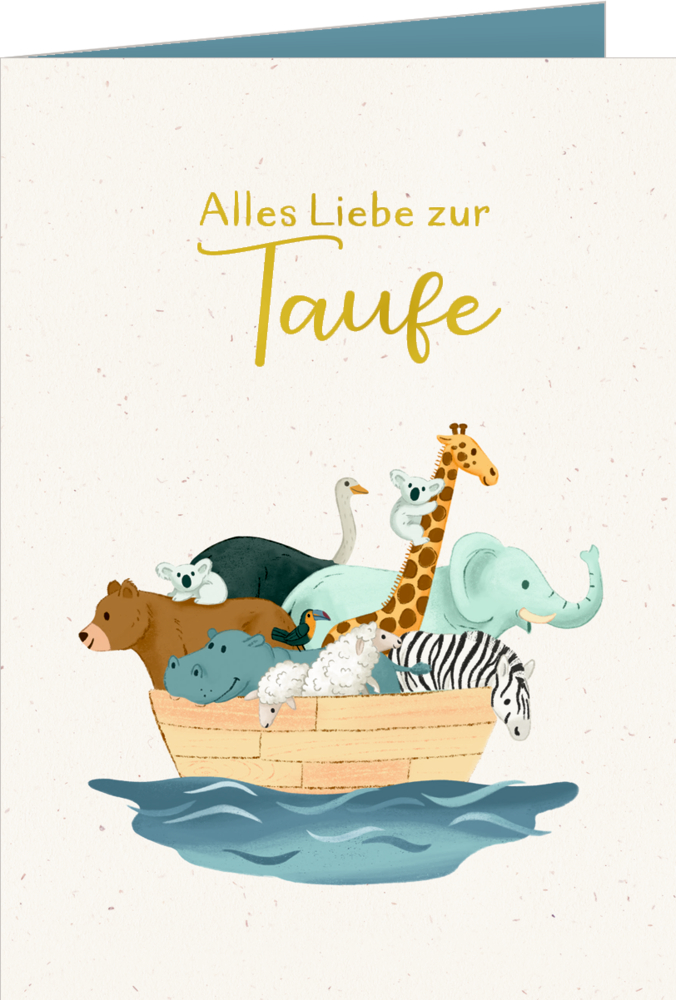 Pop-up-Grußkarte: Alles Liebe zur Taufe (Arche Noah)