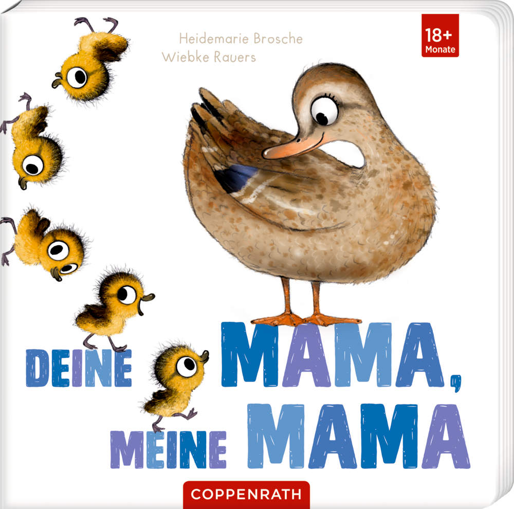 Deine Mama, meine Mama Buchcover mit der Abbildung einer Entenmutter und vier Entenküken