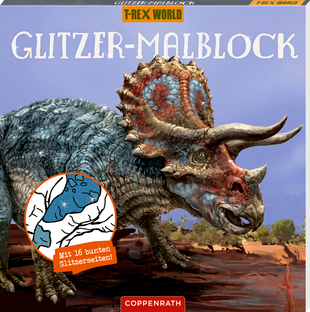 Glitzer-Malblock: T-Rex World