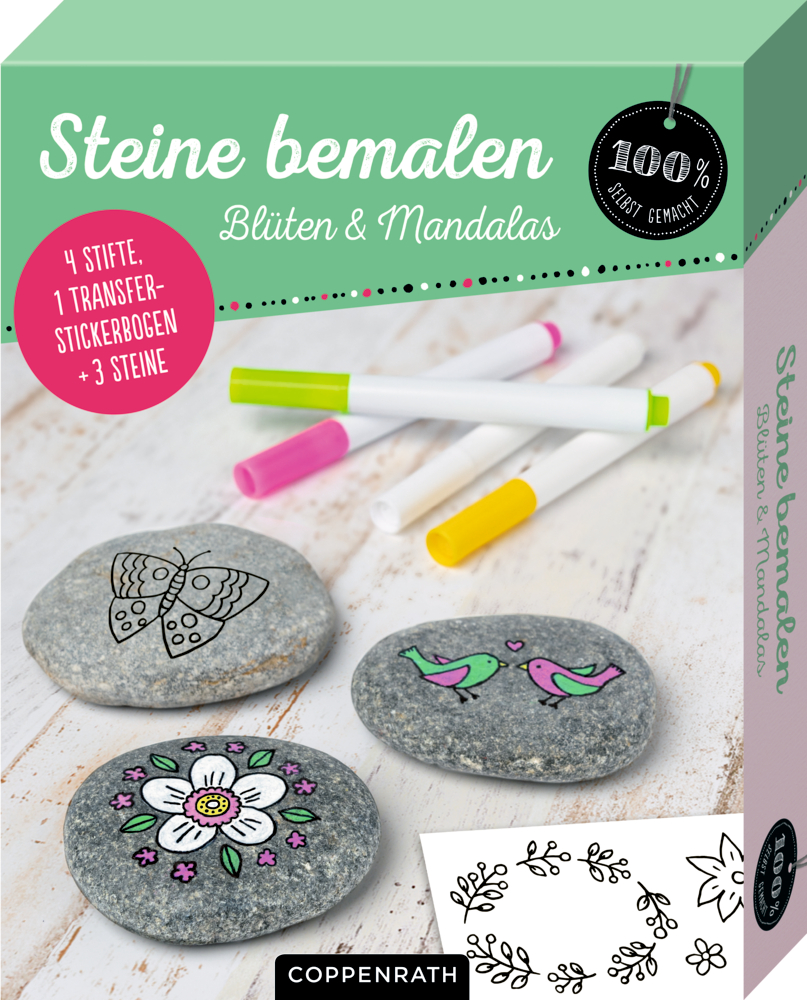 Steine bemalen - Blüten & Mandalas (100% selbst gemacht)