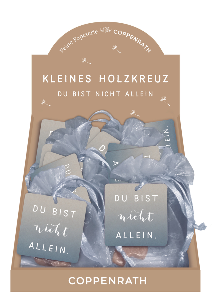 Du bist nicht allein - Kleines Holzkreuz im Beutel