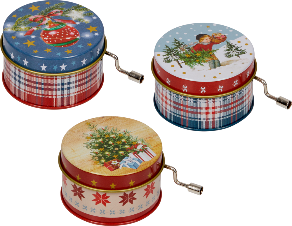 Kleine Metall-Spieluhr - Lichterhelle Weihnachtszeit