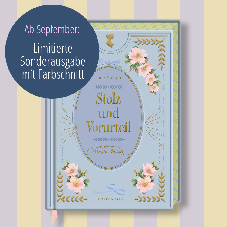 Romantisch gestaltetes Buchcover mit dem Hinweis "am September limitierte Sonderausgabe mit Farbschnitt"