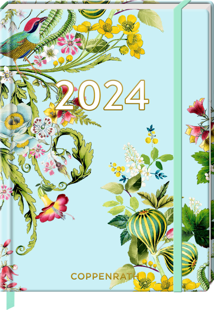 Kleiner Wochenkalender: Mein Jahr 2024 - Blüten hellblau (Edition Barbara Behr)