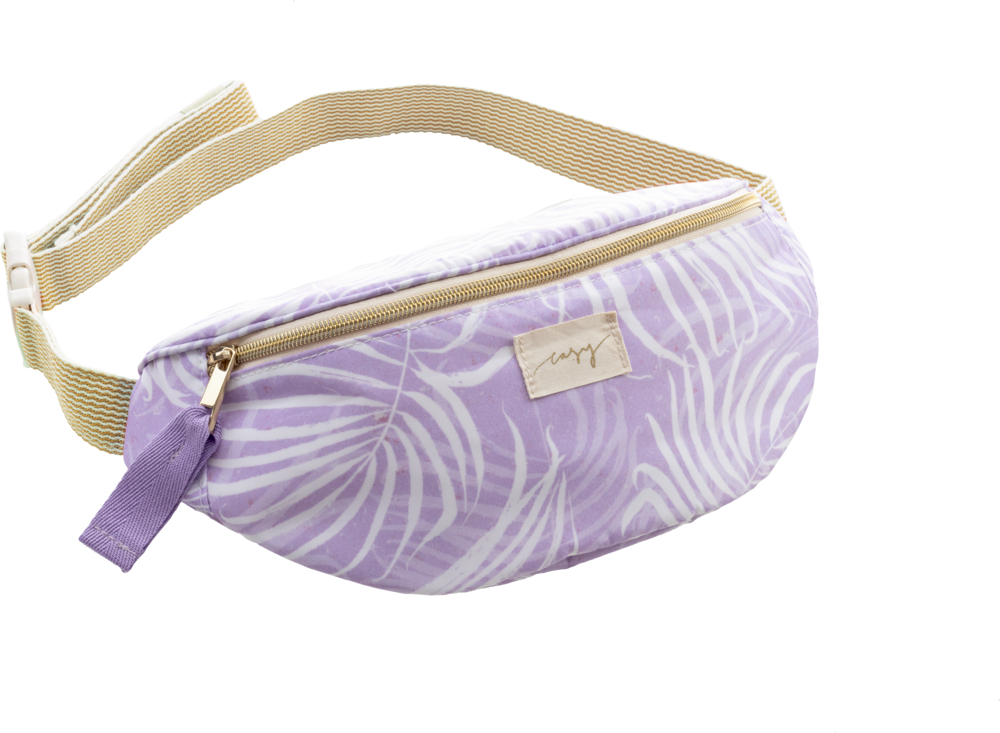 lila/Blätter, Damen Hip Bag (Hüfttasche) Taschenzauber
