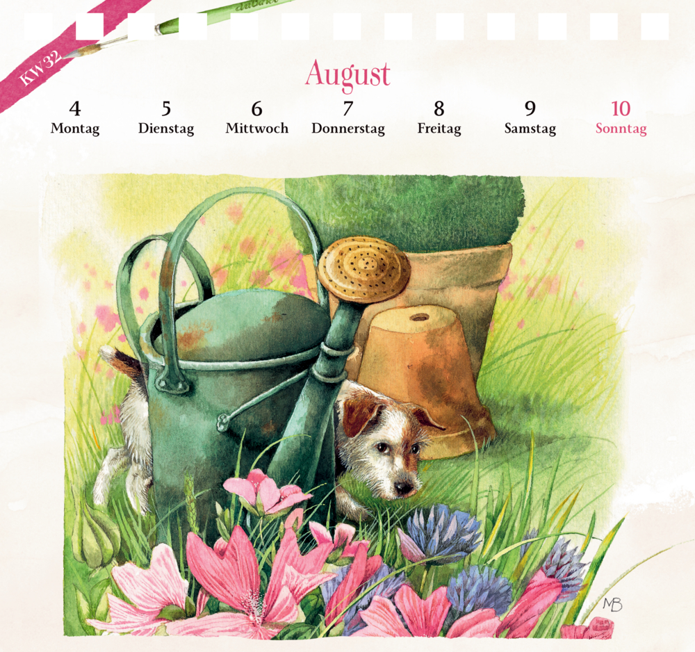 Kalender mit 53 Postkarten: 2025 - Marjolein Bastin - Blick in den Garten