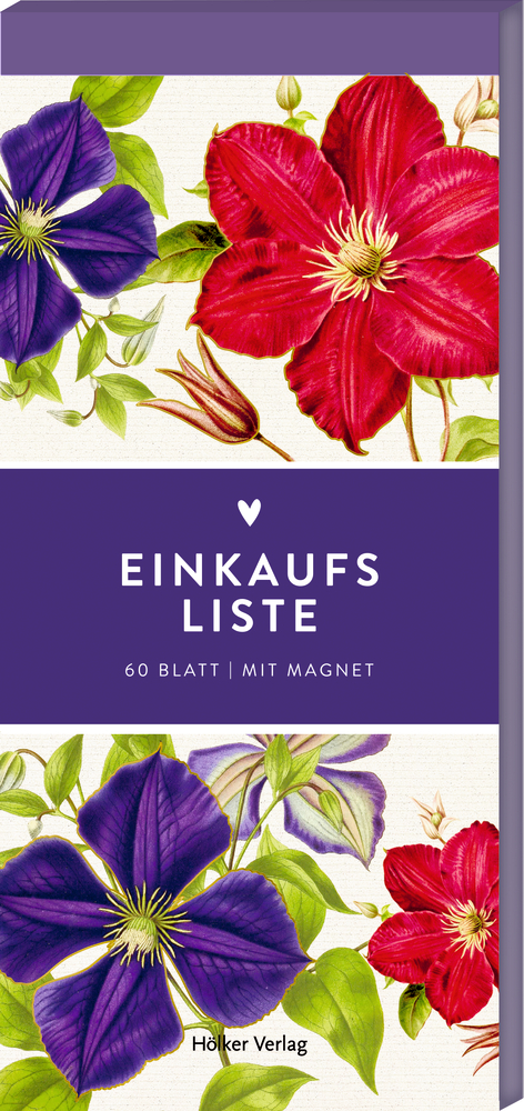 Einkaufsliste, Clematis Lila&Pink (Küchenpapeterie)