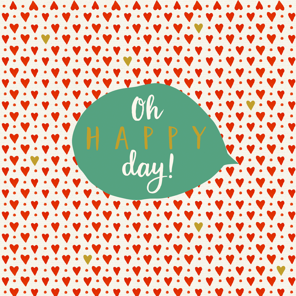 Herzchen-Servietten "Oh happy day" (20 Stück) - Viel Glück