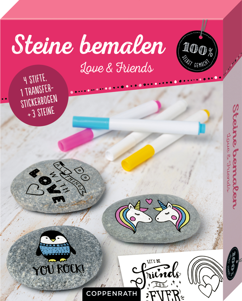 Steine bemalen - Set Love & Friends (100% s.g.)