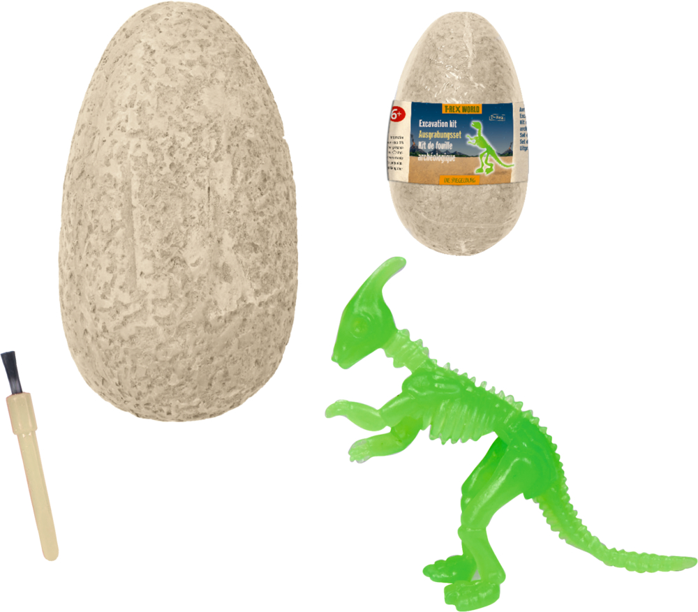 Ausgrabungsset Figur im Ei (nachtleuchtend) T-Rex World