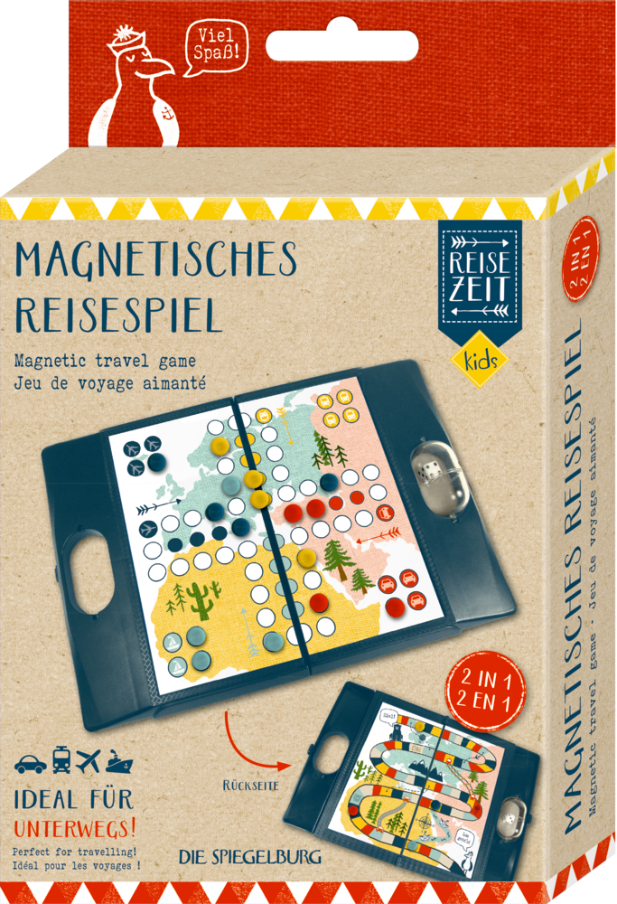 Magnetisches Reisespiel Ludo & Leiterspiel Reisezeit Kids