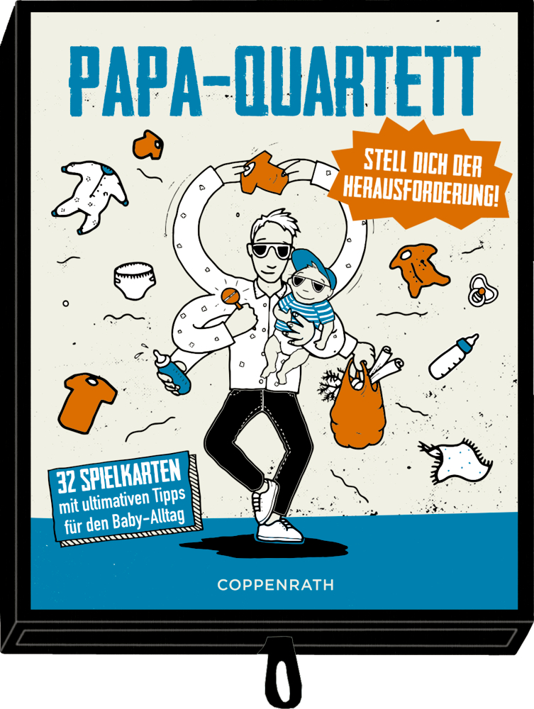 Schachtelspiel: Papa-Quartett