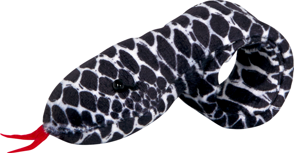 Schwarz-weiß gemusterte Schlange geschlungenem Körper.