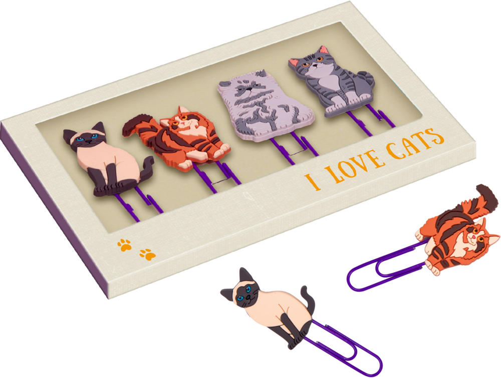 Deko-Klammern - I love cats (cats & dogs)