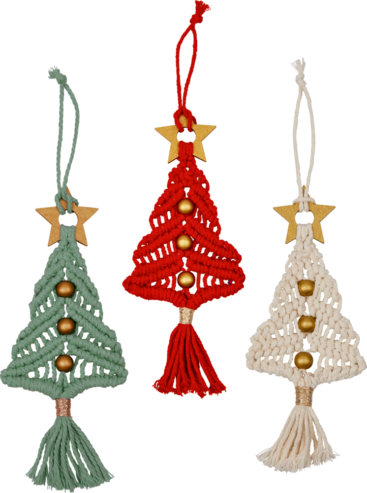 Makramee-Anhänger - Dekorative Weihnachten