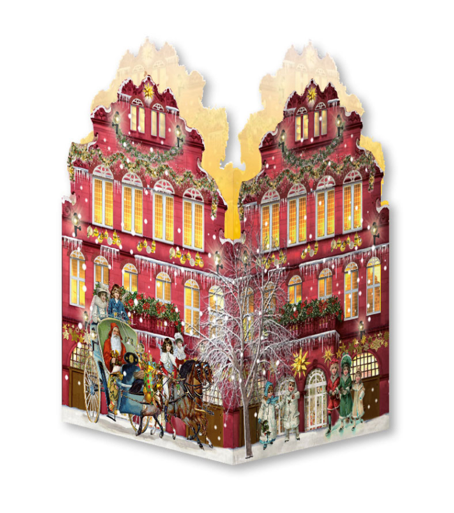 Nostalgisches Weihnachtshaus - Windlicht-Mini-Adventskalender (Behr)