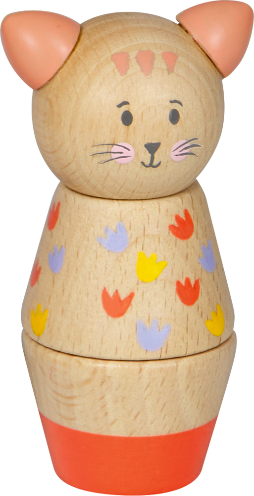 Katze, Holz-Schraubklotz - Spiegelburg minis
