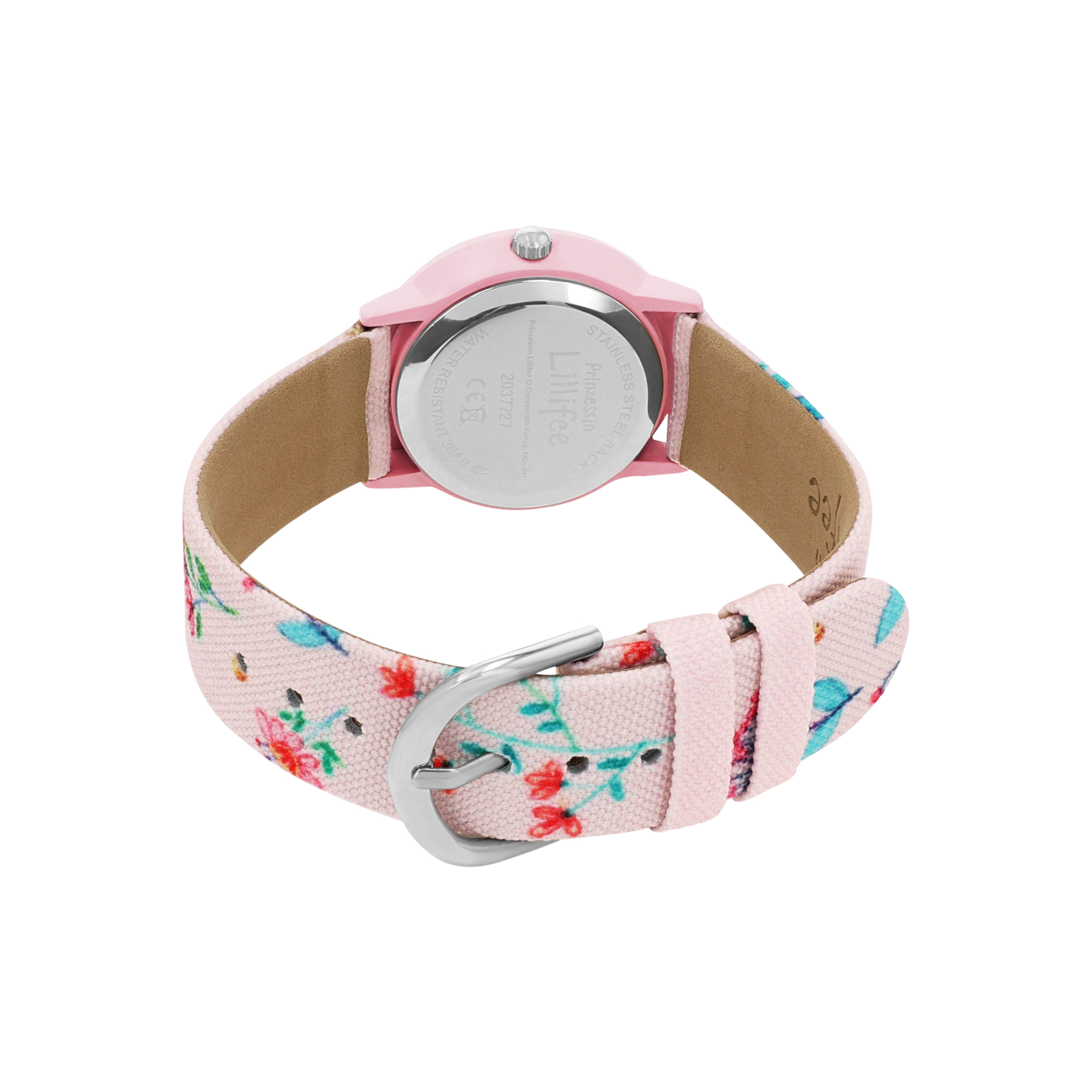 rosa, Armbanduhr Schmetterling + Blüten Prinzessin Lillifee (Lizenzmarke Amor)