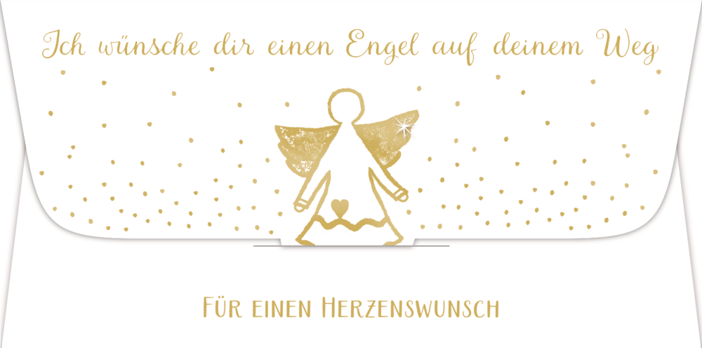 Kuvert für ein Geld- oder Gutscheingeschenk - Ich wünsche dir einen Engel auf deinem Weg