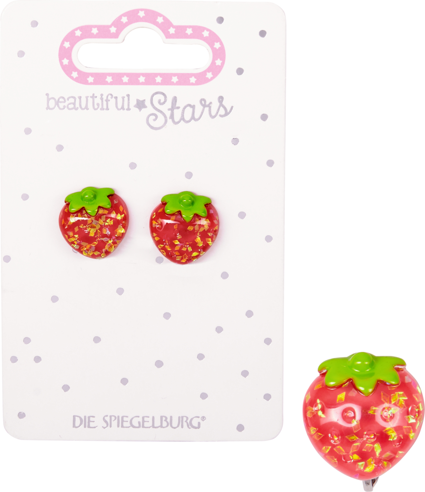 Erdbeeren, Ohrclips Summertime beautiful Stars