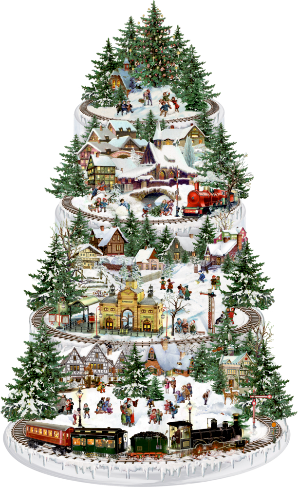 Eisenbahn-Tanne, Wand-Adventskalender A3 (Behr)