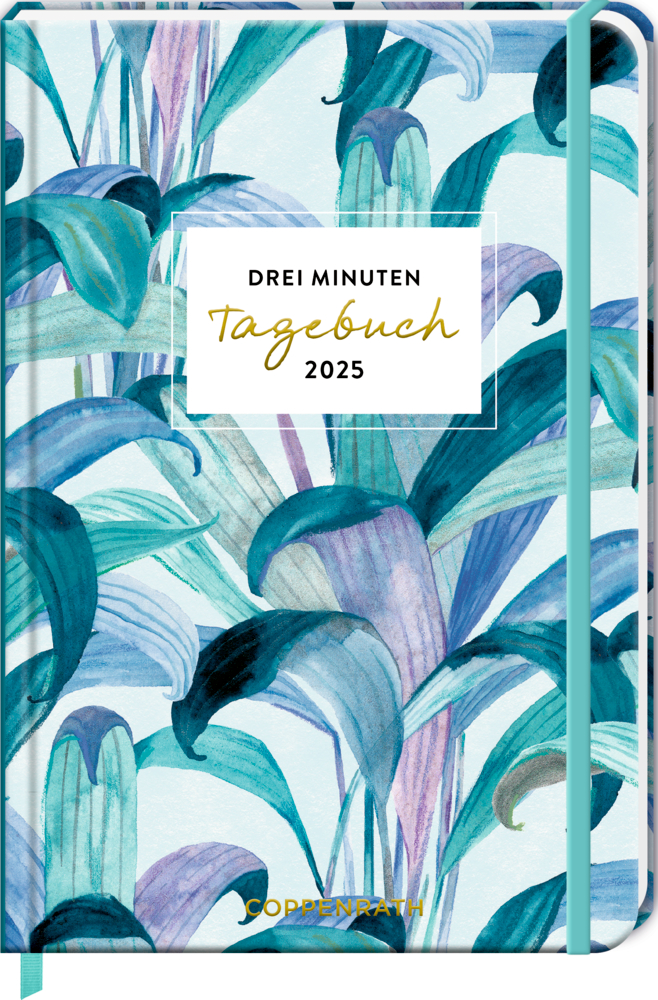 Großer Wochenkalender: 3 Minuten Tagebuch 2025 - Palme türkis (All about blue)