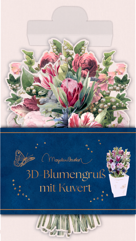 3D-Blumengruß mit Kuvert - Blütenzauber (M. Bastin)