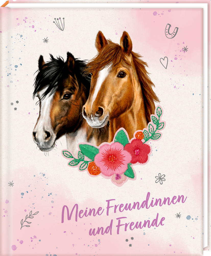 Freundebuch mit Blüten-Patch: Pferdefreunde - Meine Freundinnen & Freunde