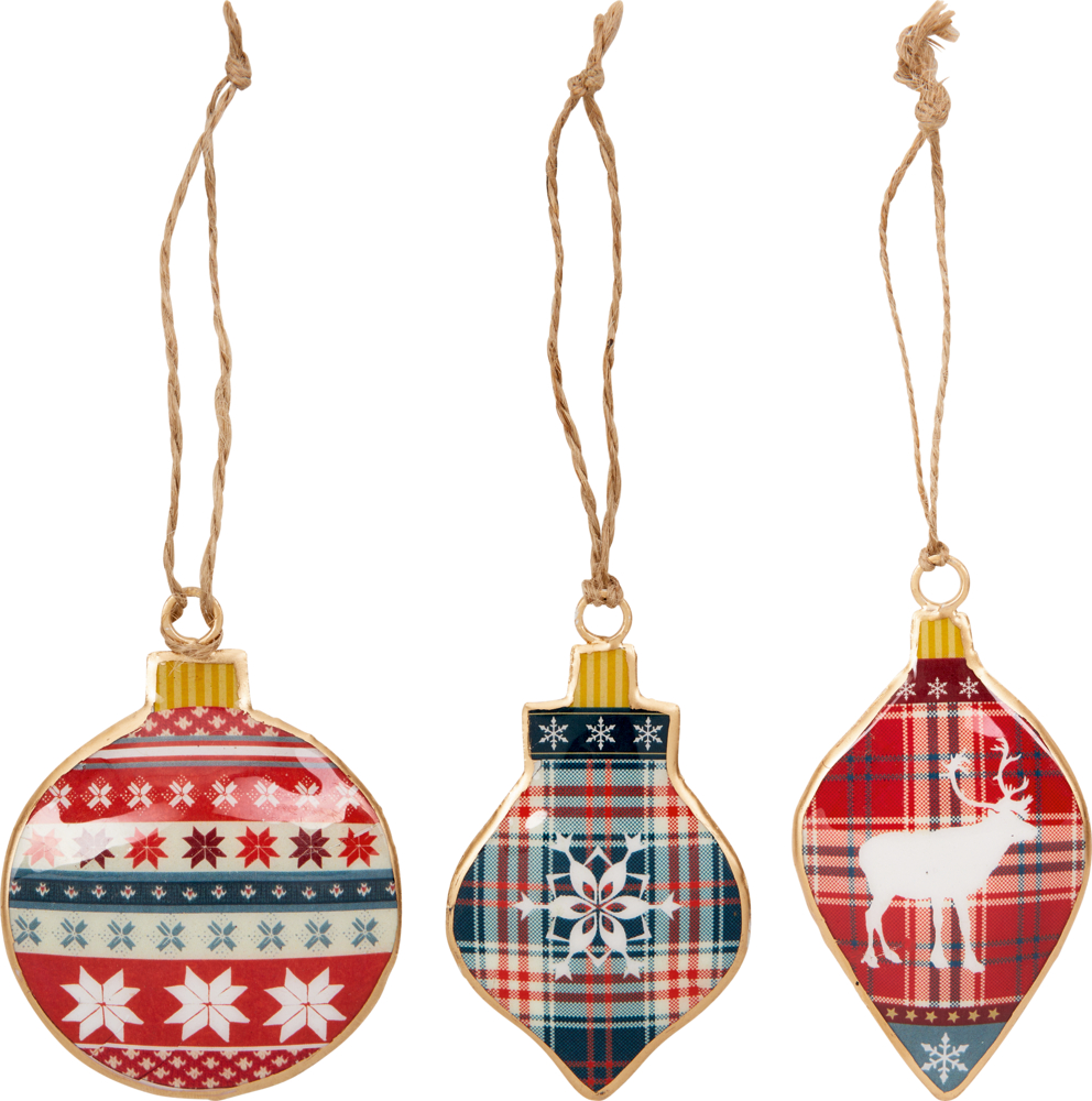 Metall-Anhänger mit norwegischem Ornament - Dekorative Weihnachten
