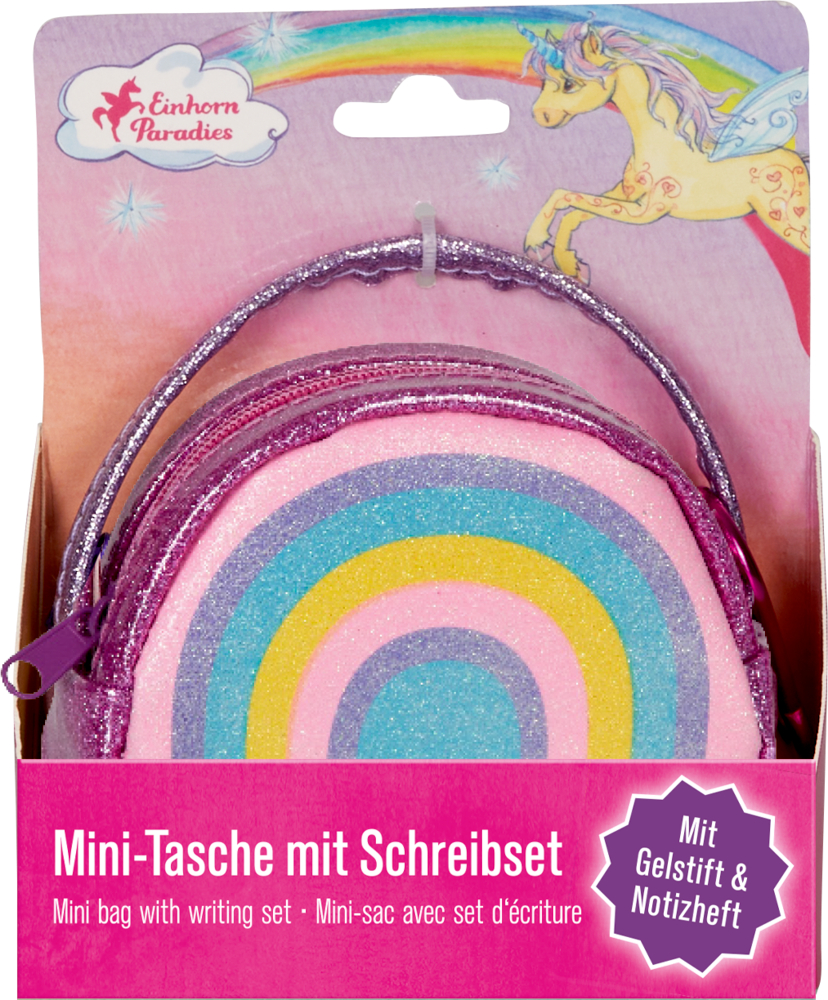 Mini-Tasche mit Schreib-Set - Einhorn-Paradies