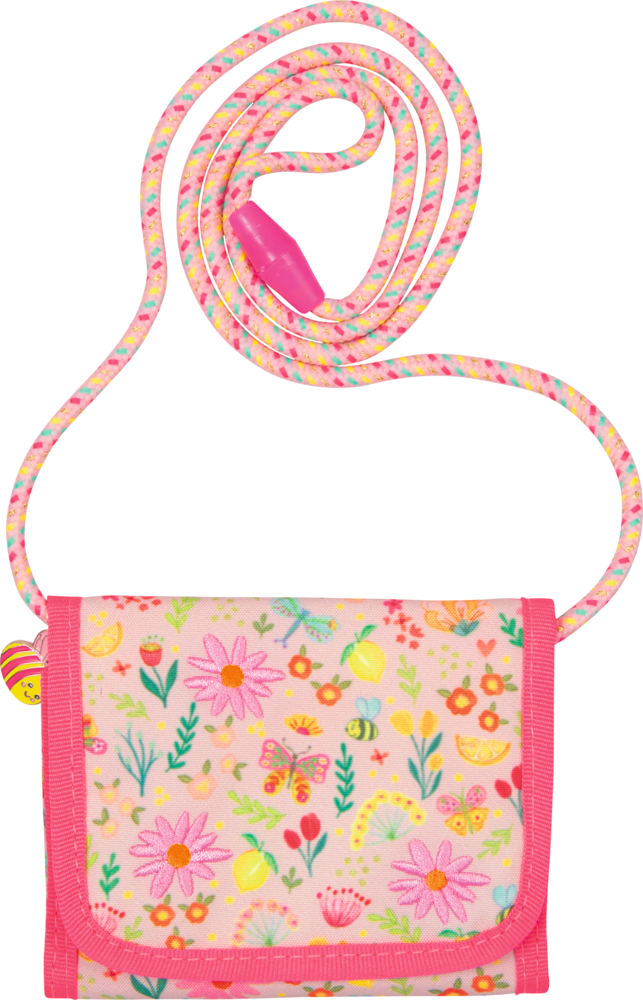 Brustbeutel Blümchen - Prinzessin Lillifee Rosa Brustbeutel mit Blumenmuster und buntem Kordelband.