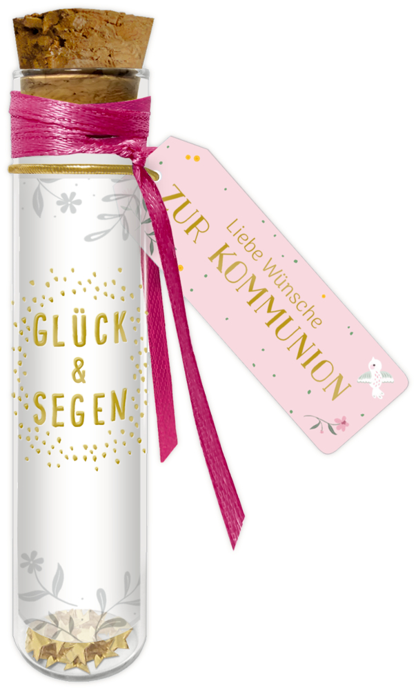 rosa, Wunscherfüller-Flaschenpost zur Kommunion
