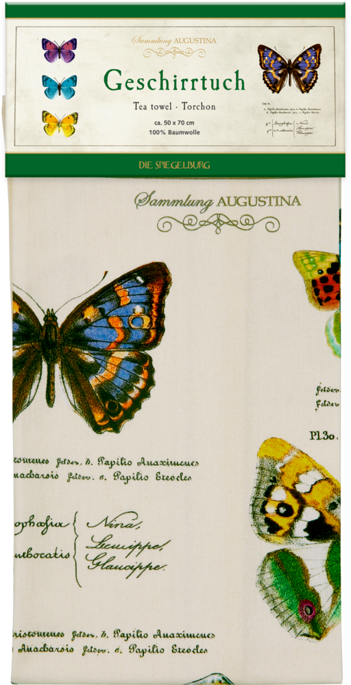 Geschirrtuch Schmetterlinge aus Baumwolle - Sammlung Augustina
