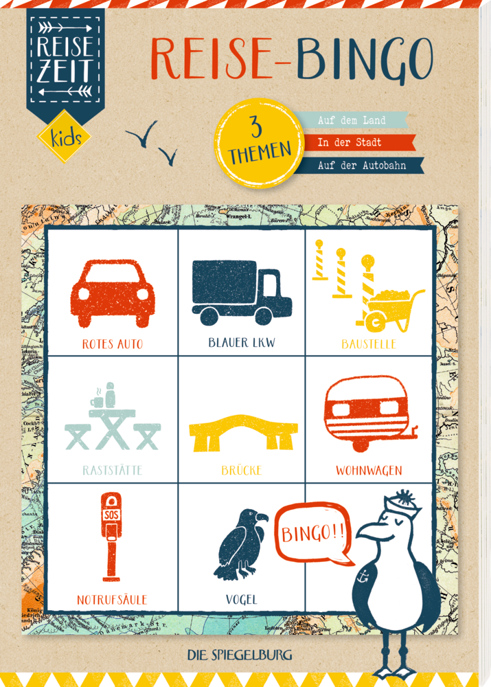 Spielblock Reise-Bingo Reisezeit Kids